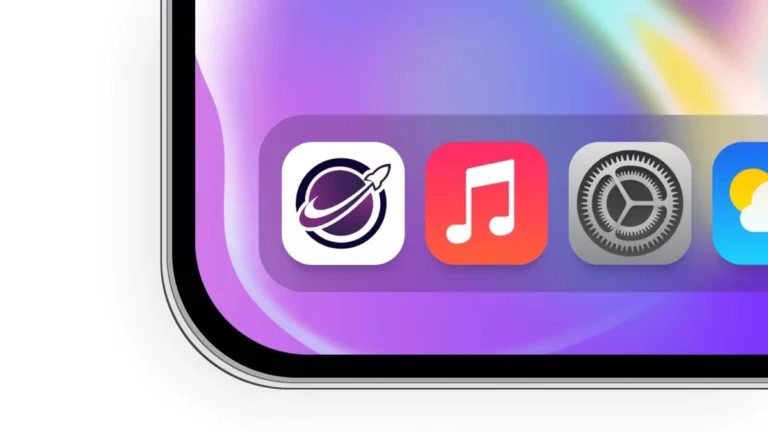 Visuel : interface iPhone montrant l’app Galaxia avec son logo