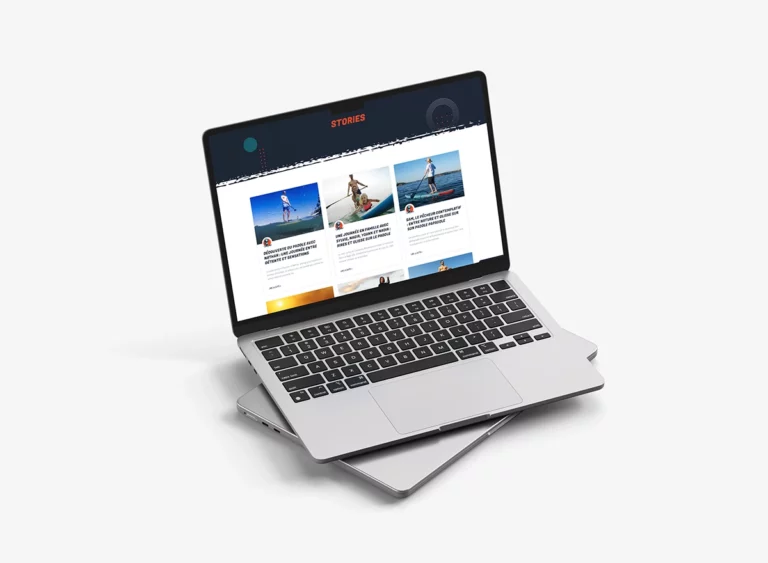 Visuel : site Papaddle sur écran laptop en version responsive