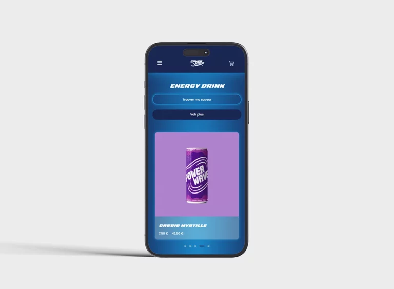 Visuel : site Powerwave sur mobile en version responsive
