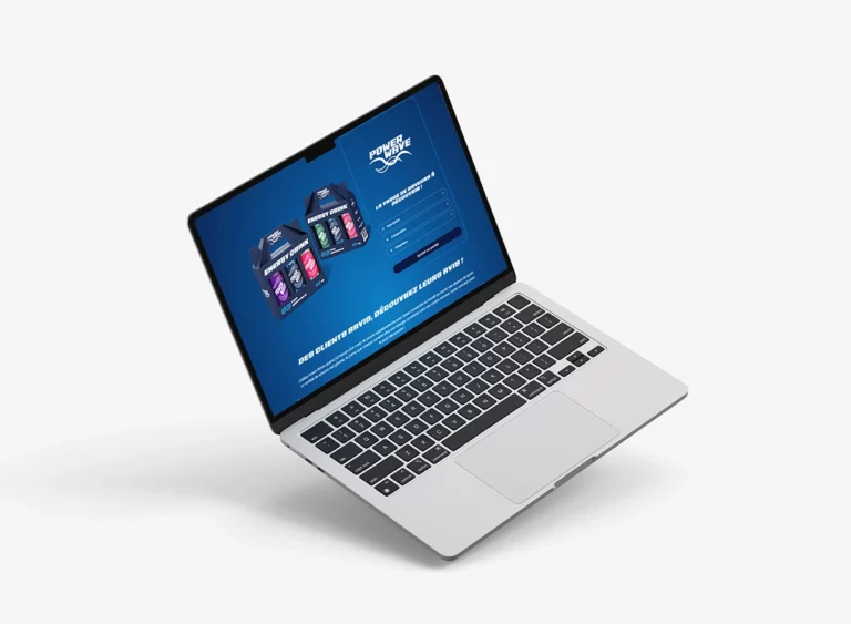 Visuel : site Powerwave sur écran laptop en version responsive