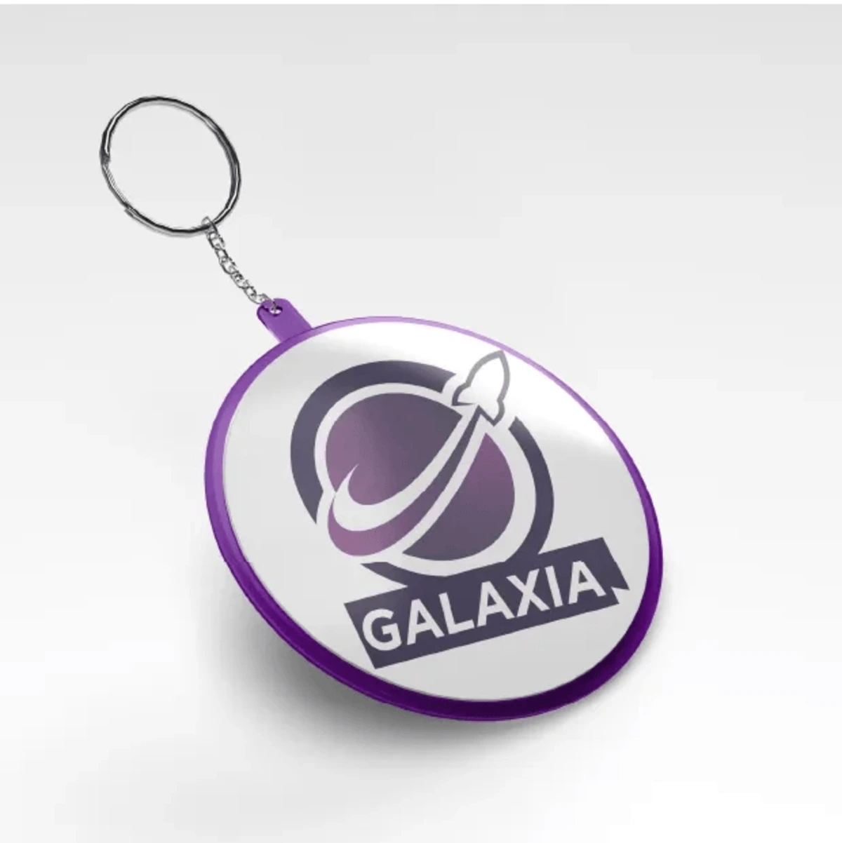 Visuel : porte-clé du projet Galaxia en mockup